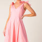 ON THE RIGHT TRACK PEACH WOVEN MIDI DRESS