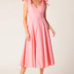 ON THE RIGHT TRACK PEACH WOVEN MIDI DRESS