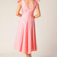 ON THE RIGHT TRACK PEACH WOVEN MIDI DRESS