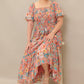 ROSY TWILIGHT WOVEN MIDI DRESS