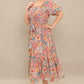 ROSY TWILIGHT WOVEN MIDI DRESS