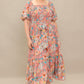 ROSY TWILIGHT WOVEN MIDI DRESS