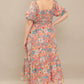 ROSY TWILIGHT WOVEN MIDI DRESS