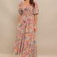 ROSY TWILIGHT WOVEN MIDI DRESS