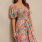ROSY TWILIGHT WOVEN MIDI DRESS