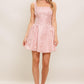 SWEET BLOOM WOVEN JACQUARD SATIN MINI DRESS