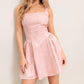 SWEET BLOOM WOVEN JACQUARD SATIN MINI DRESS