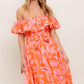 CITRUS GARDEN WOVEN MIDI DRESS