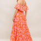 CITRUS GARDEN WOVEN MIDI DRESS