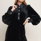 VELVET POWER BLACK MINI DRESS