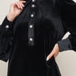 VELVET POWER BLACK MINI DRESS