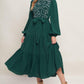 FOREST ALLURE WOVEN MIDI DRESS