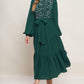 FOREST ALLURE WOVEN MIDI DRESS