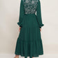 FOREST ALLURE WOVEN MIDI DRESS