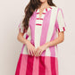 FRESH PINK WOVEN MINI DRESS