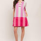 FRESH PINK WOVEN MINI DRESS