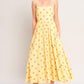 GOLDEN SUMMER POLKA WOVEN MIDI DRESS