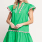 PRETTY IN GREEN WOVEN MINI DRESS