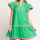 PRETTY IN GREEN WOVEN MINI DRESS