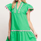 PRETTY IN GREEN WOVEN MINI DRESS