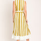 SUNSHINE STRIPE WOVEN MIDI DRESS