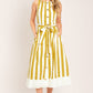 SUNSHINE STRIPE WOVEN MIDI DRESS