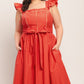 SUNSET ROMANCE WOVEN MIDI DRESS