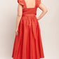 SUNSET ROMANCE WOVEN MIDI DRESS
