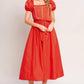 SUNSET ROMANCE WOVEN MIDI DRESS