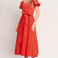SUNSET ROMANCE WOVEN MIDI DRESS
