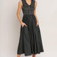DARK ELEGANCE WOVEN MIDI DRESS