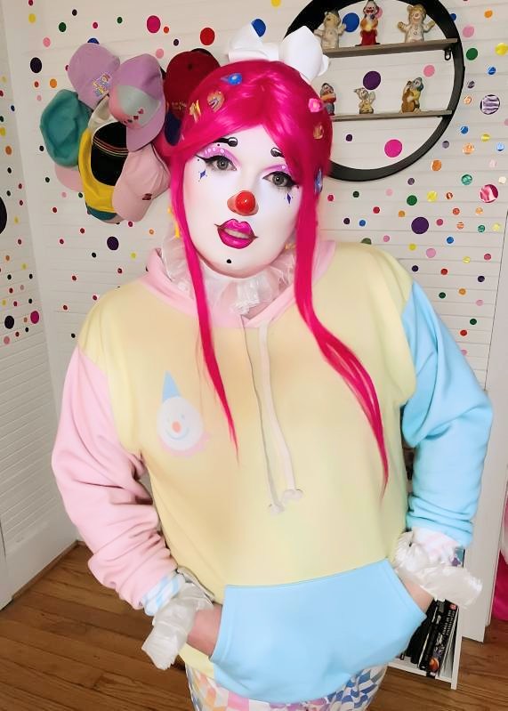 Pastel Colorblock Clown Hoodie - Have a Nice Day Clowncore Unisex Hoodie 2XS-6XL