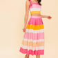 THE SPACE BETWEEN PINK WOVEN TOP AND SKIRT SET