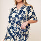 SLOW MORNINGS NAVY WOVEN TOP AND SHORTS SET