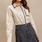 MONO EDGE WOVEN TOP
