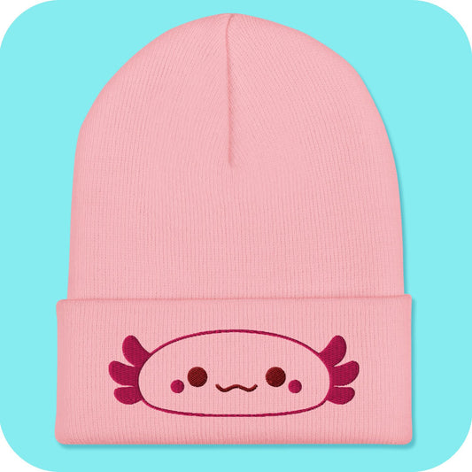 Kawaii Axolotl Cuffed Beanie