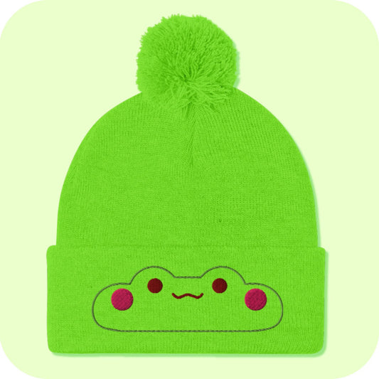 Kawaii Frog Pom-Pom Beanie