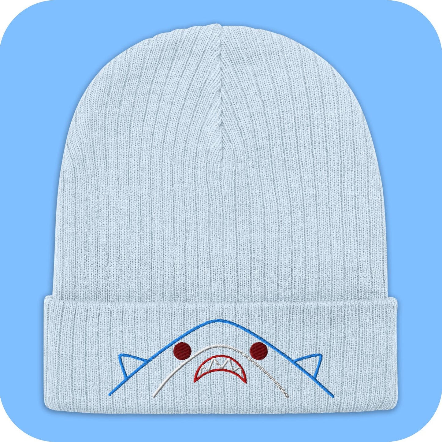 Kawaii Shark Ribbed knit beanie