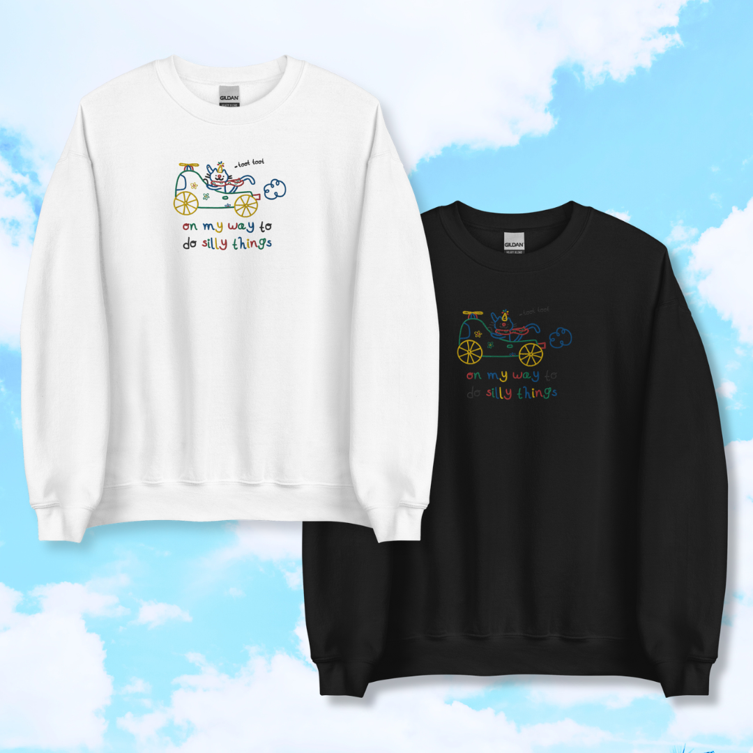 On My Way Silly Embroidered Unisex Sweatshirt S - 5XL