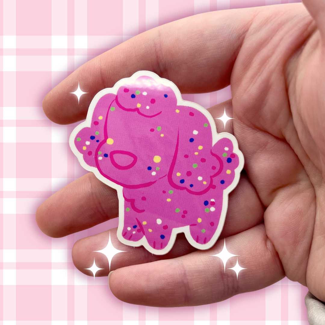 Frosted Circus Puppy Cookie ~ Sticker