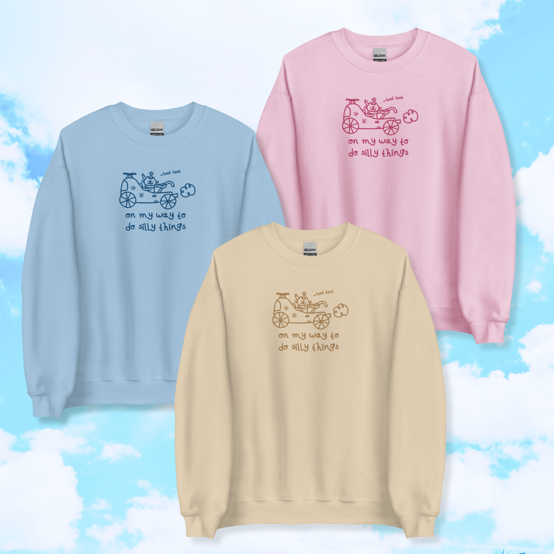 On My Way Silly Embroidered Unisex Sweatshirt S - 5XL