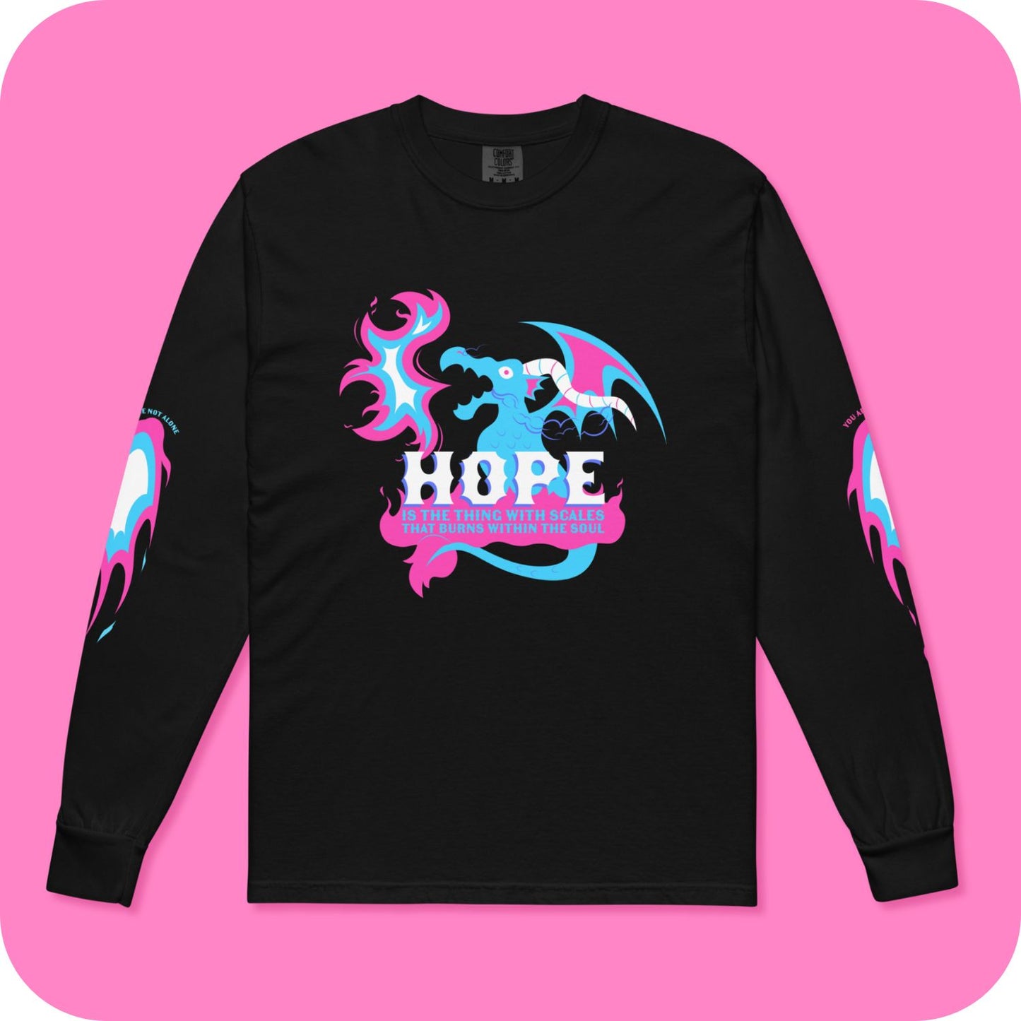 Hope Dragon Trans Pride Garment-dyed heavyweight long-sleeve shirt S - 3XL