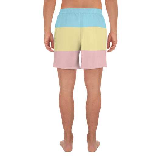 Pastel Stripe Clowncore Have a Nice Day Men's Sized Recycled Athletic Shorts 2XS - 6XL