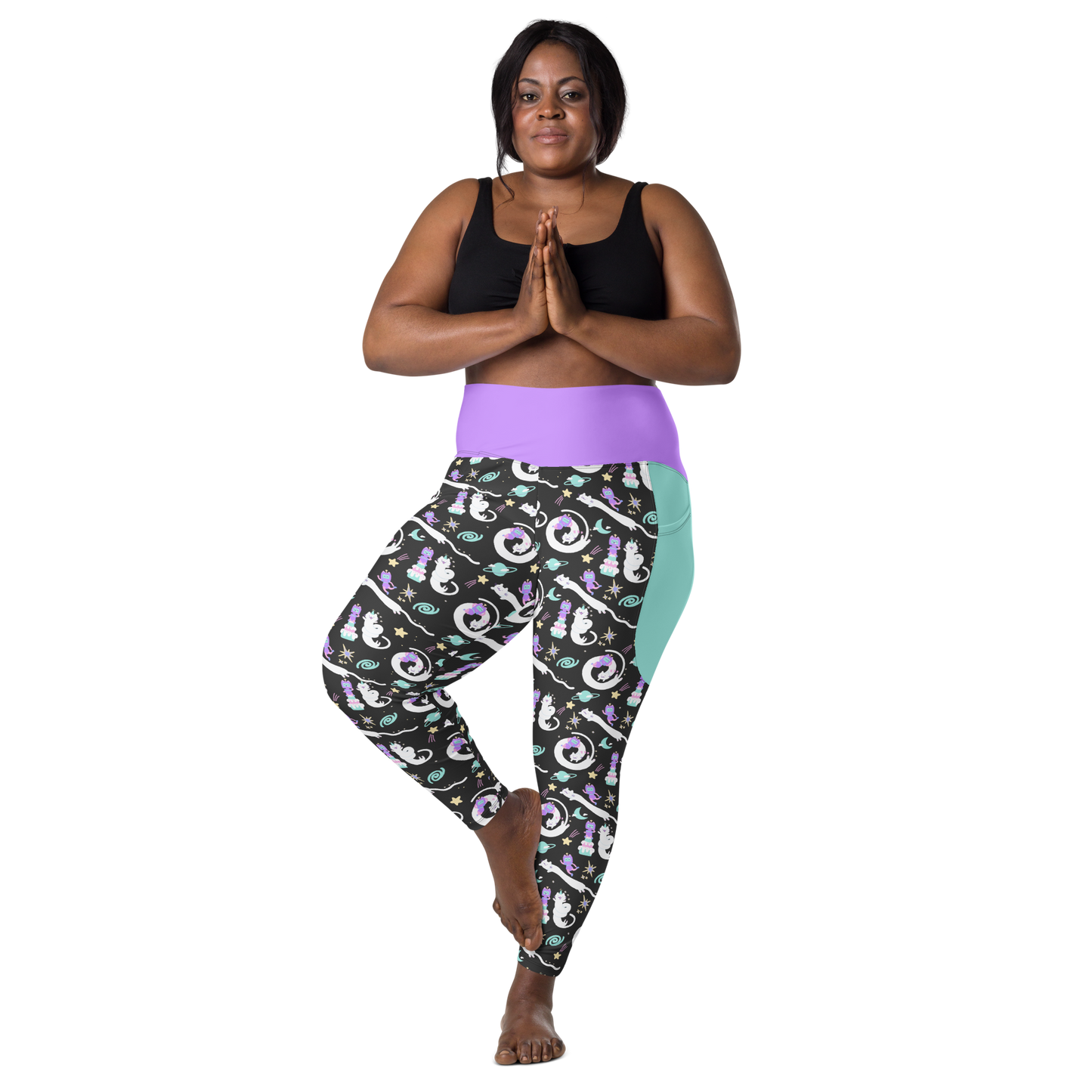 Kawaii Cat Patterned Leggings with pockets | Frillability Collab 2XS-6XL