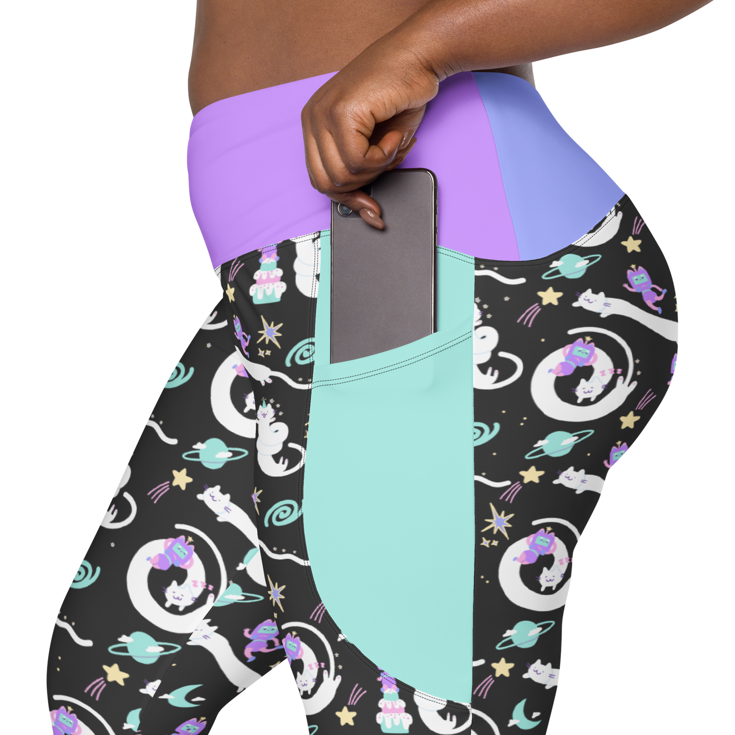 Kawaii Cat Patterned Leggings with pockets | Frillability Collab 2XS-6XL