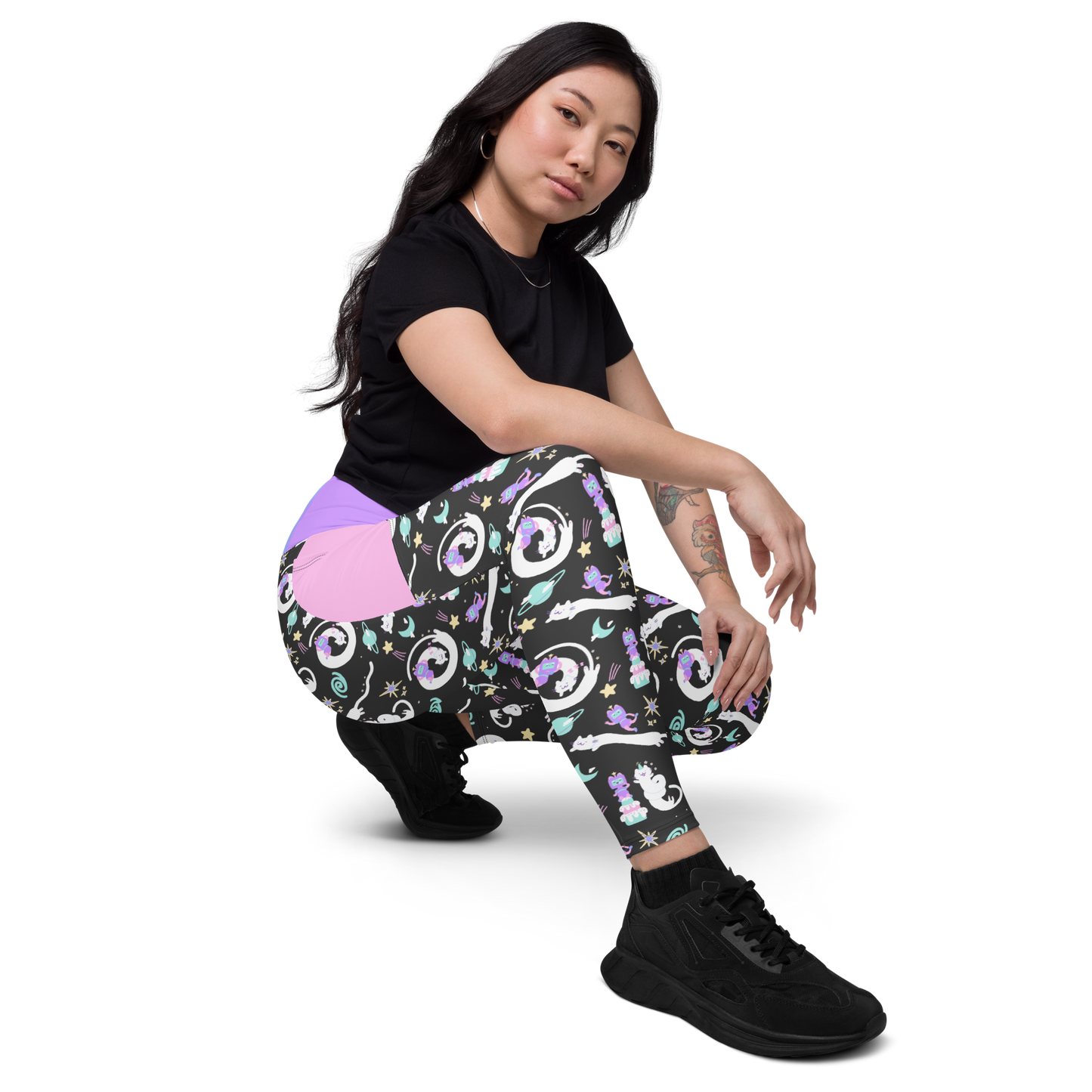 Kawaii Cat Patterned Leggings with pockets | Frillability Collab 2XS-6XL