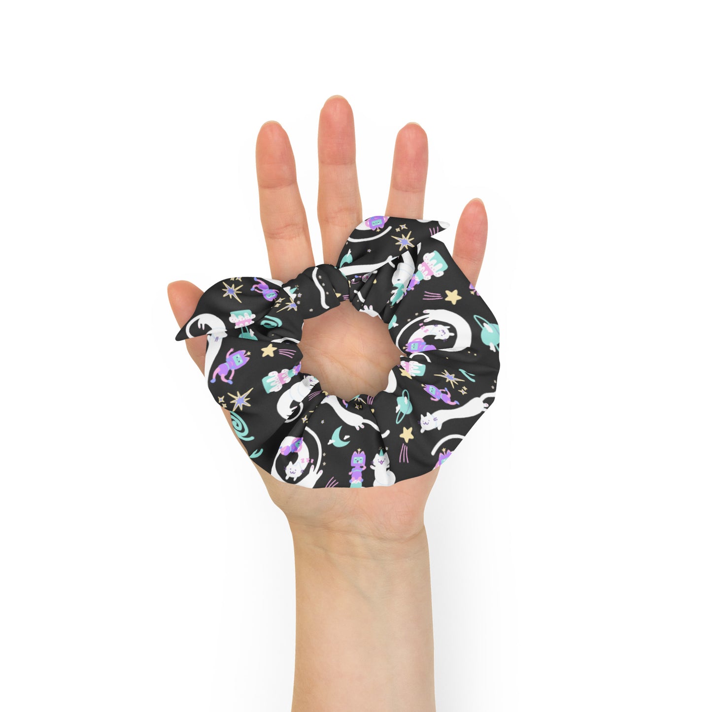 Kawaii Space Pattern Recycled Scrunchie One Size