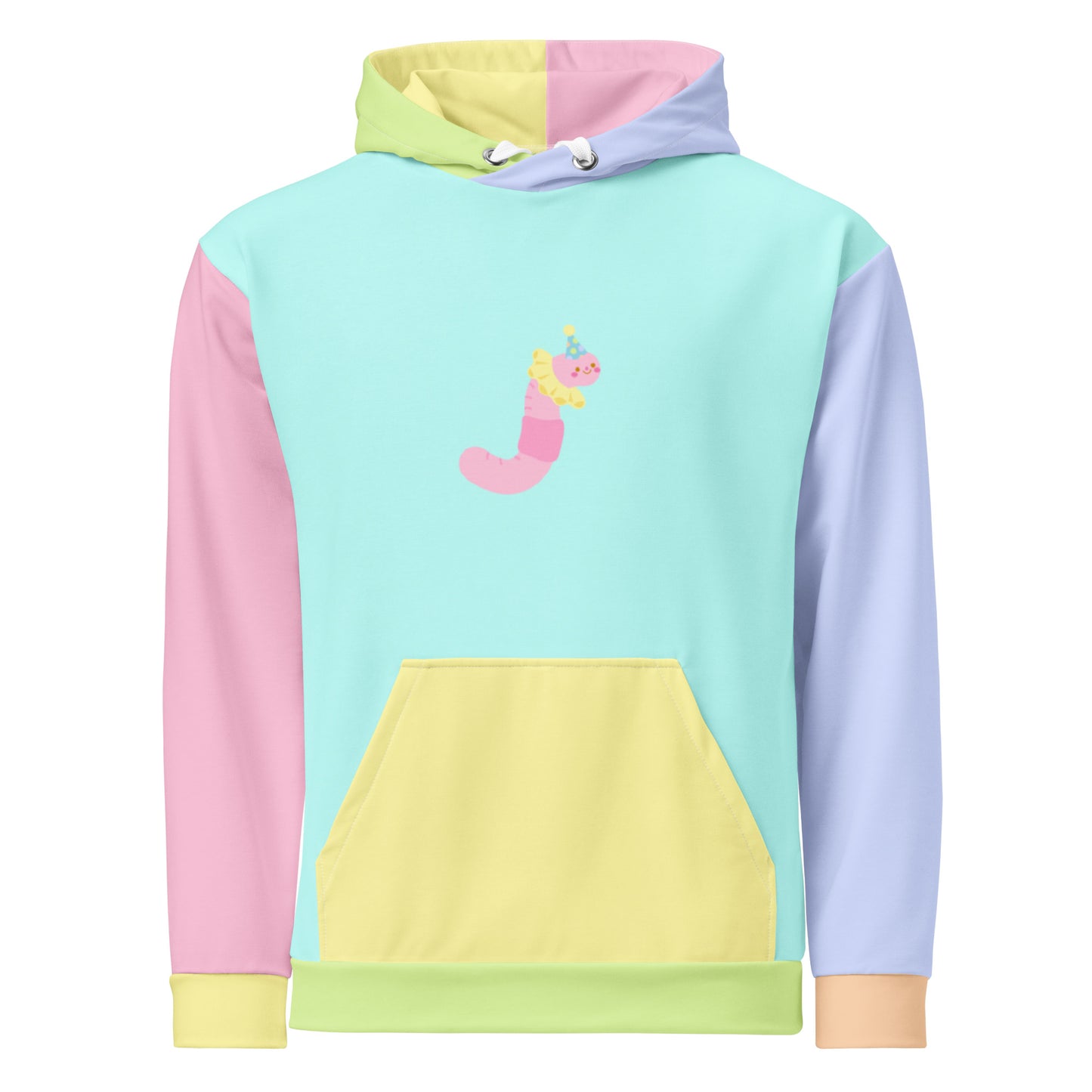 Clown Worm Pastel Colorblock Unisex Hoodie 2XS - 6XL