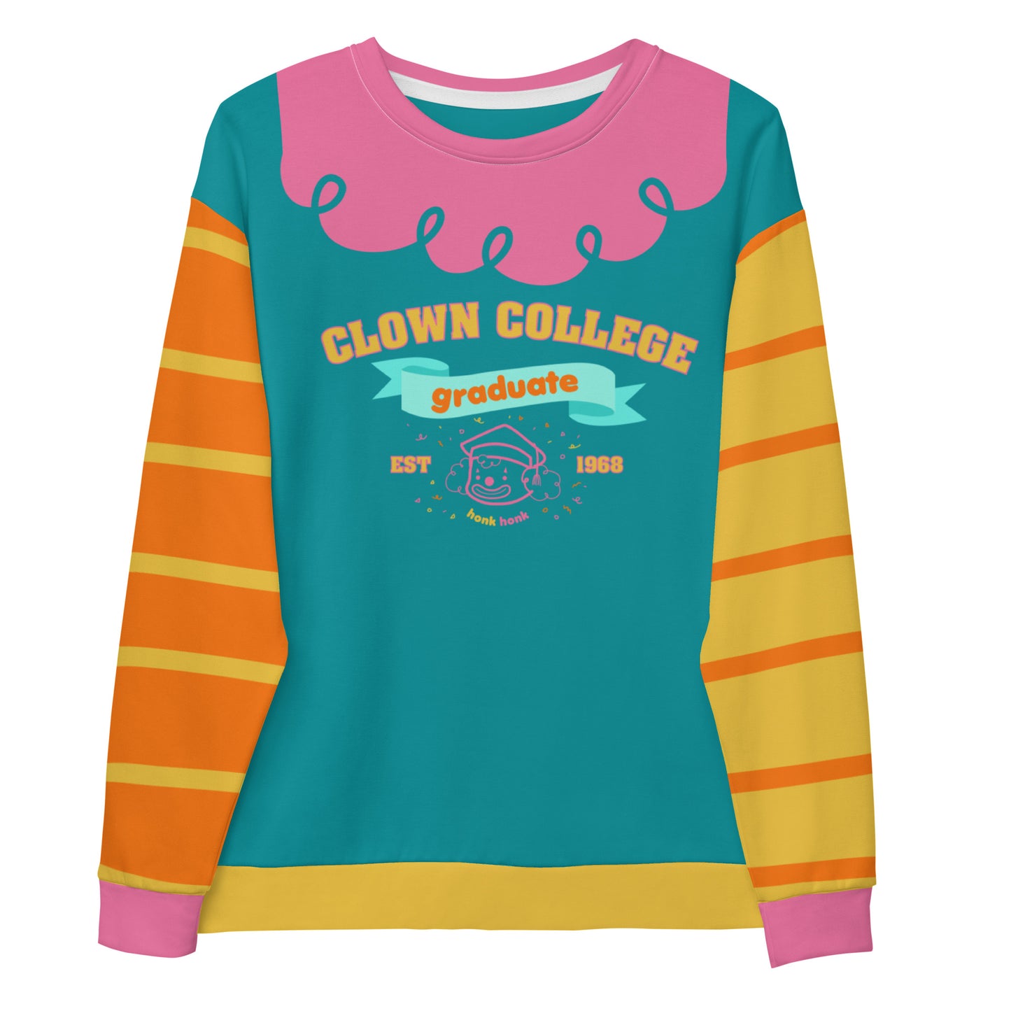 Clown College Graduate Cute Clowncore Retro Color Unissex Moletom