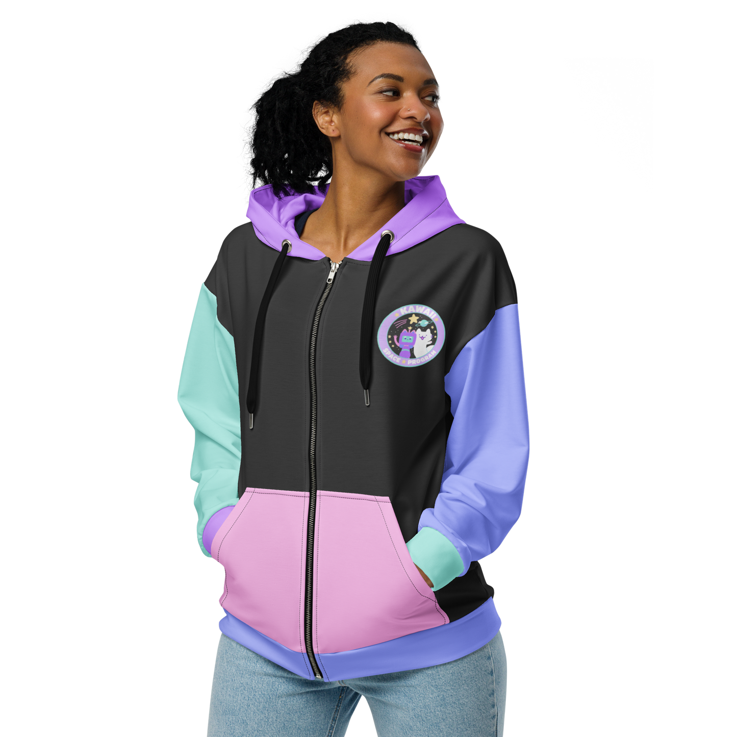 Kawaii Space Program Frillability Collection Unisex zip hoodie 2XS-6XL